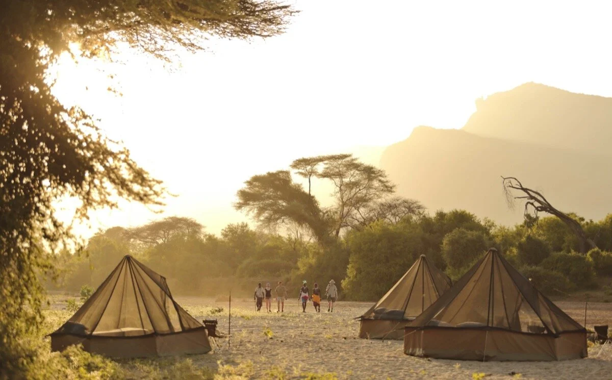 Wild camping in Northern Kenya with Samburu guides and Sarara