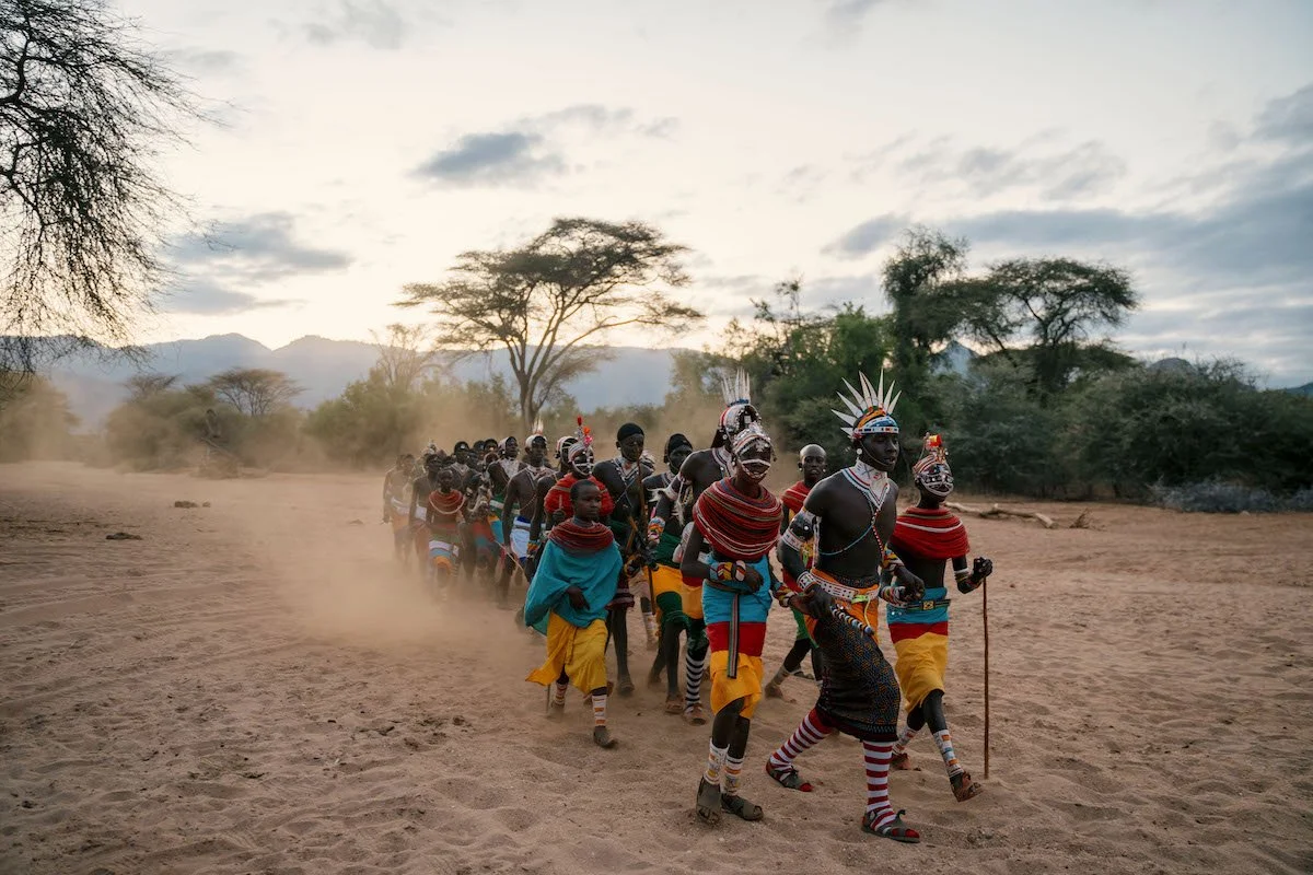Samburu traditional dancing in Northern Kenya with Sarara